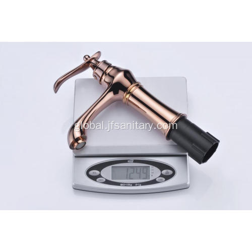  Rose Gold Basin Tap Rose Gold Single Hole Handle Vintage Basin Faucet Supplier